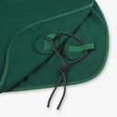 TKCS - Lightweight Rug_Bottle Green with dark green binding_TKCS-56-BOT_Detail - tail loops & tied knot for under tail strap.webp