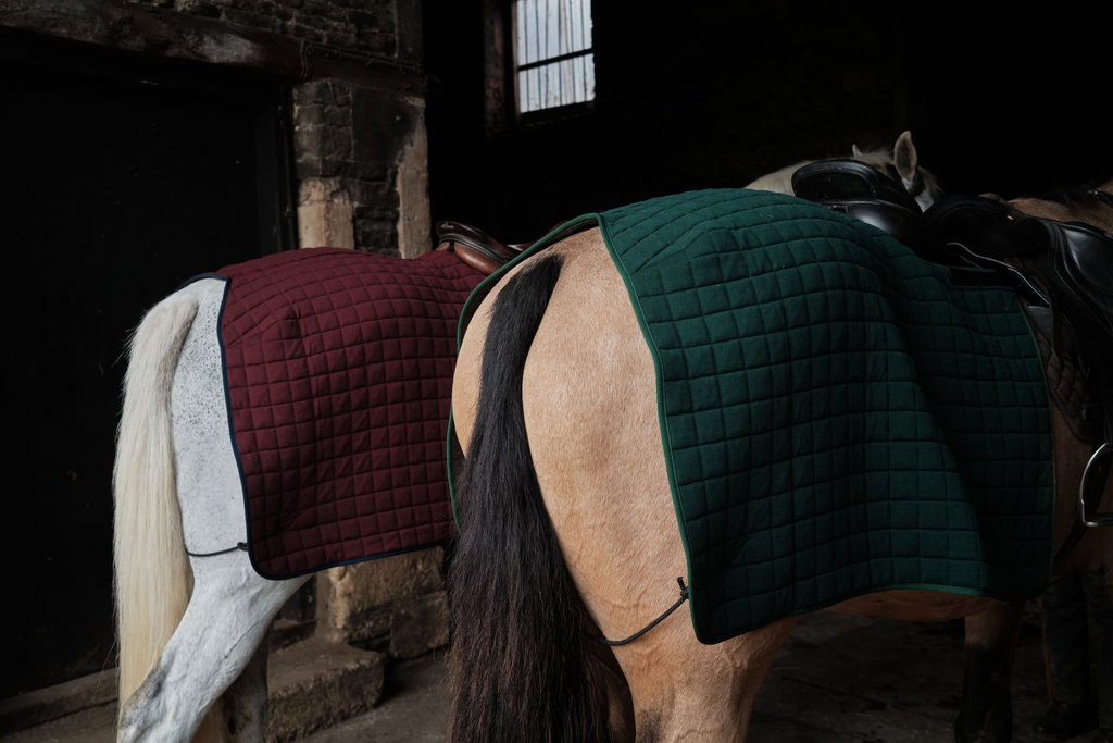 Quarter Rugs Claret and Bottle Green - detail (DSCF5513).webp