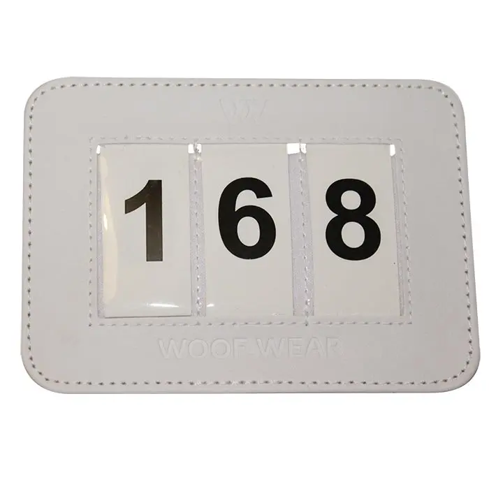 Woof Wear saddle cloth number holder white 3 digit
