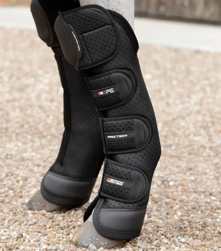 PE travel boots knee pro - teque black 