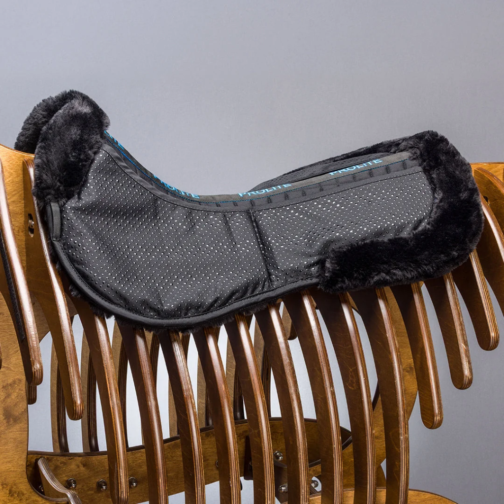 Prolite Full Fleece adjustable Dressage Half Pad Black