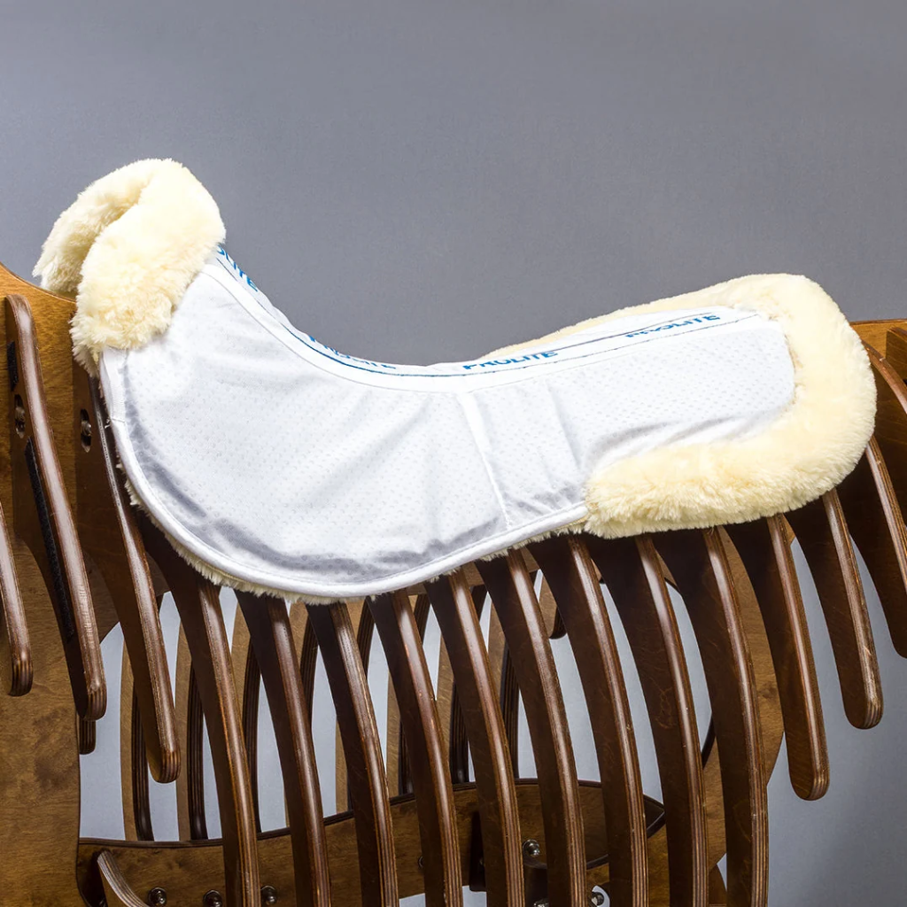 Prolite Full Fleece adjustable Dressage Half Pad White
