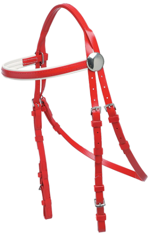 ZILCO Racing bridle Rosette red-white 672757