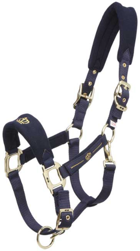 ZILCO  halter navy- gold crown cob 