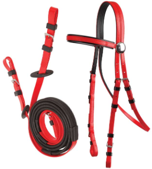 ZILCO Racing bridle reins red-black 672367